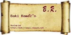 Baki Ramón névjegykártya